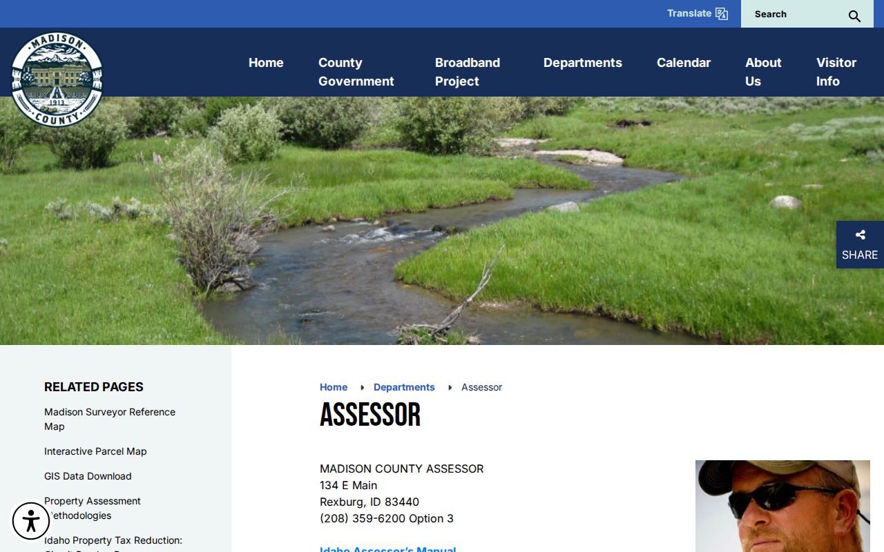 Madison County Assessor parcel page for the Rexburg residents directory
