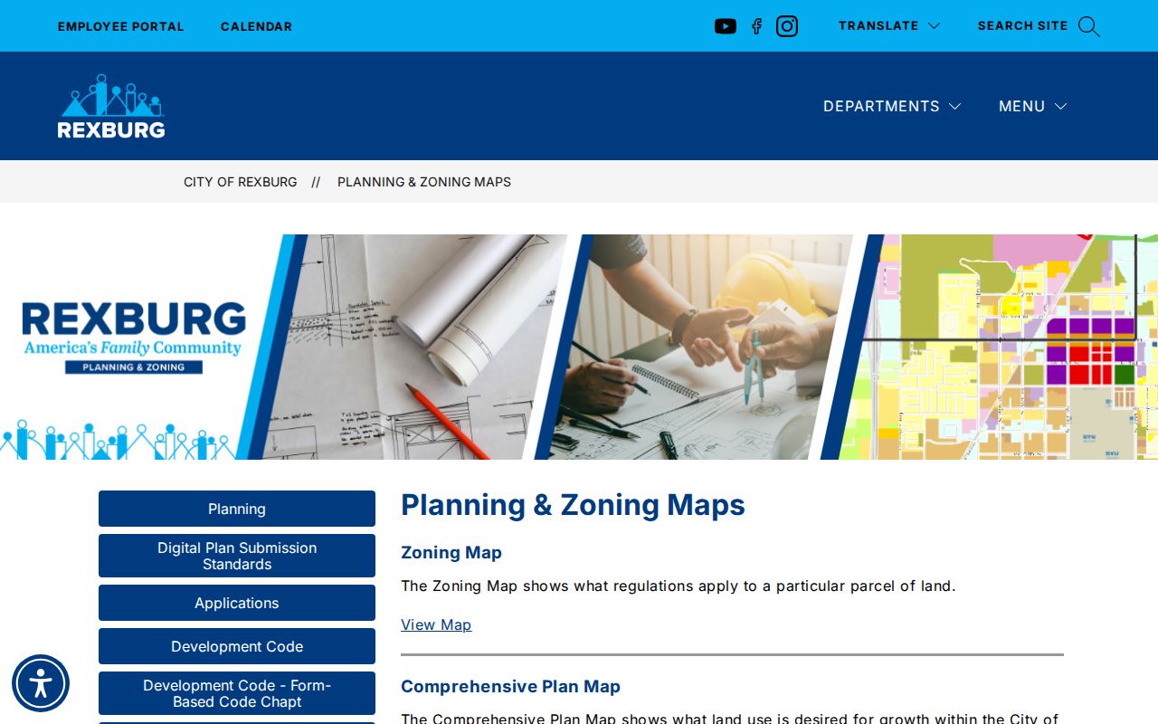 Rexburg planning and zoning maps for street and jurisdiction research