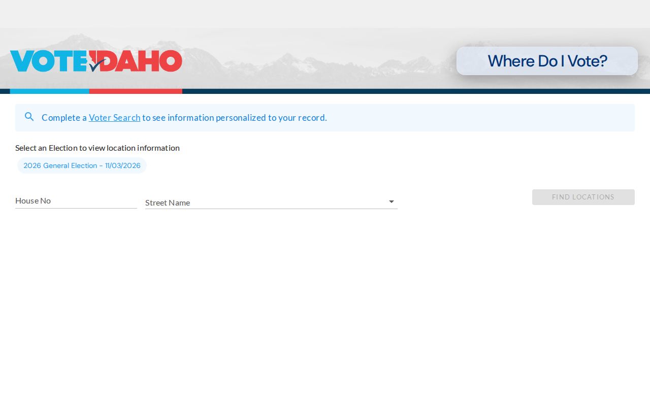 VoteIdaho polling place address lookup for Rexburg postal research